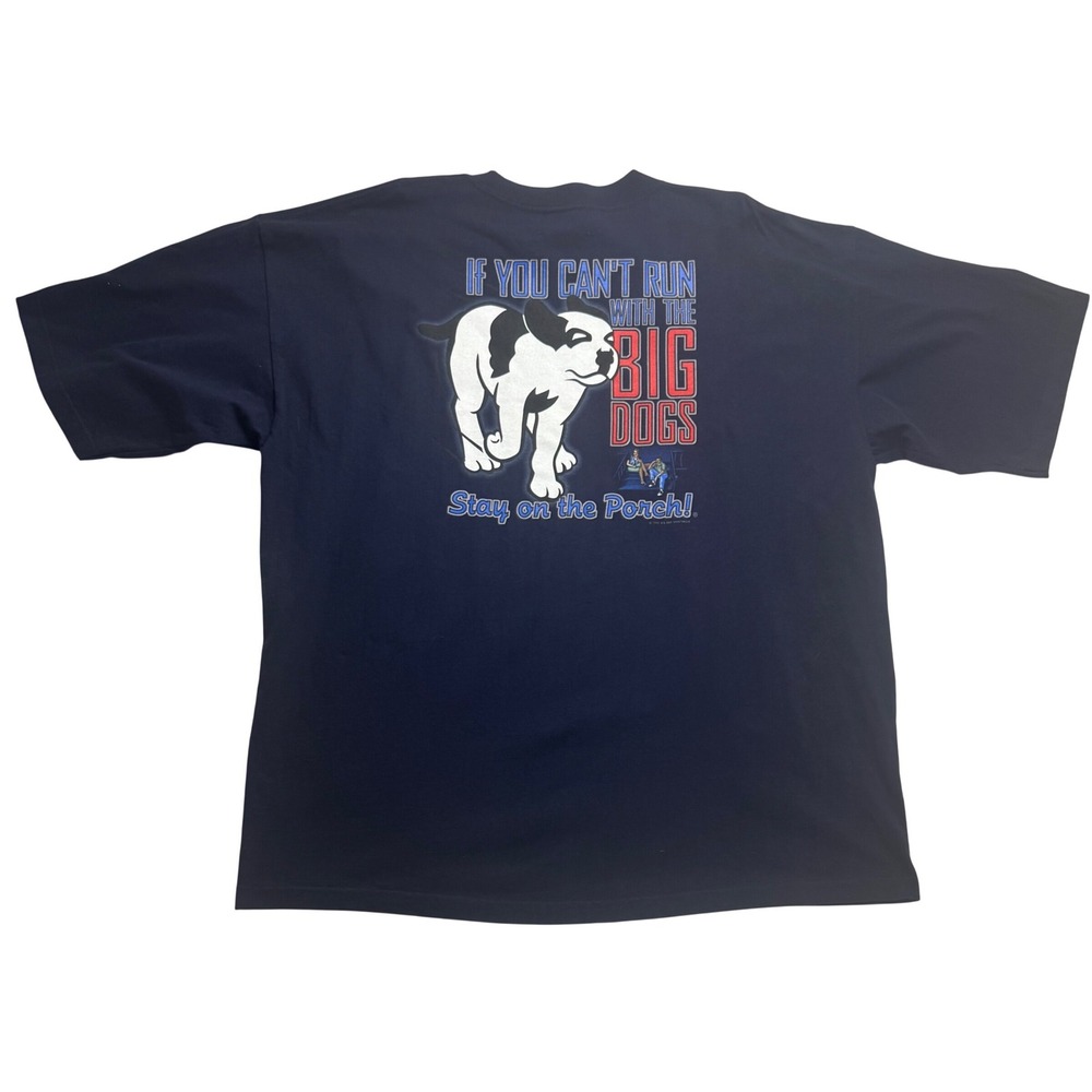 Vintage Big Dogs Navy T-Shirt Men 3XL If You Can't Run With The Big Dogs 90s USA